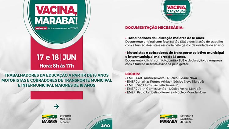 Marabá começa a vacinar toda a população